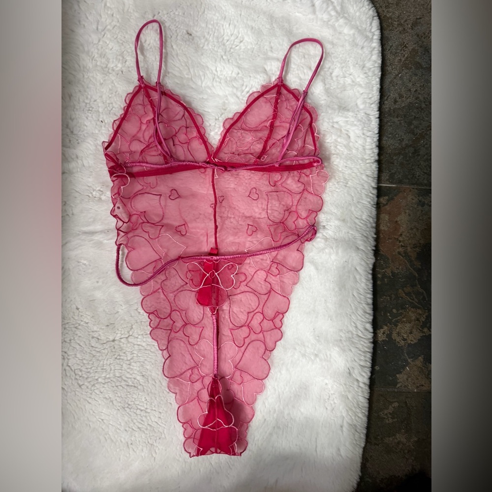 Skim’s Valentine’s Pink Lace Teddy Bodysuit